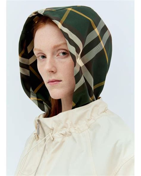 burberry tape detail showerproof hooded parka|Check Hood Gabardine Parka in Soap .